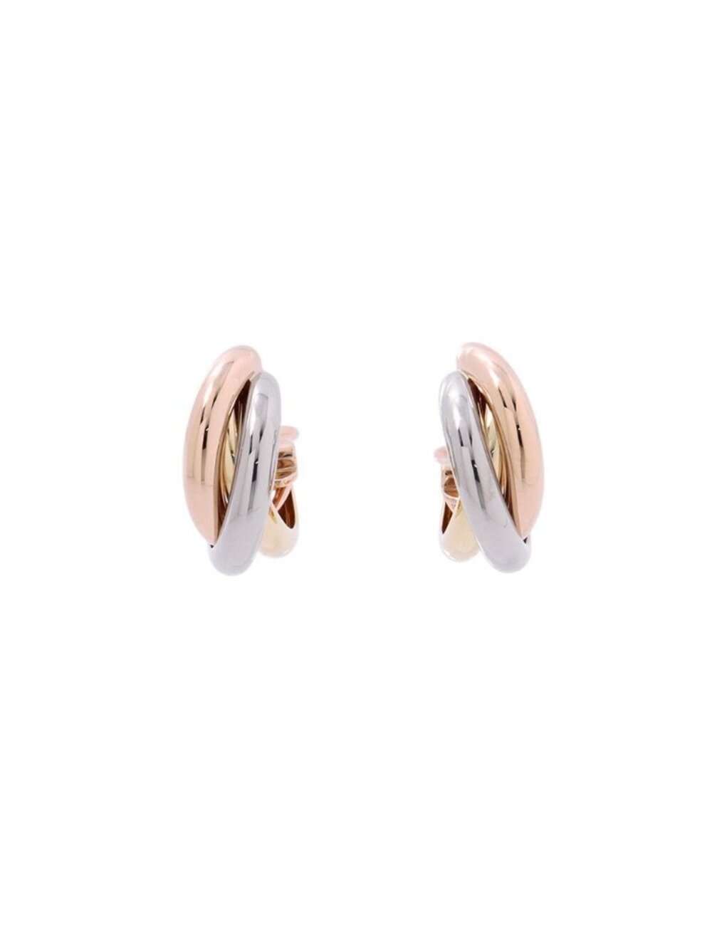 Cartier Earrings Trinity Classic Model 18k Yellow Gold 18k Pink White